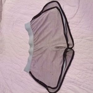 Layered teal + grey gym shorts